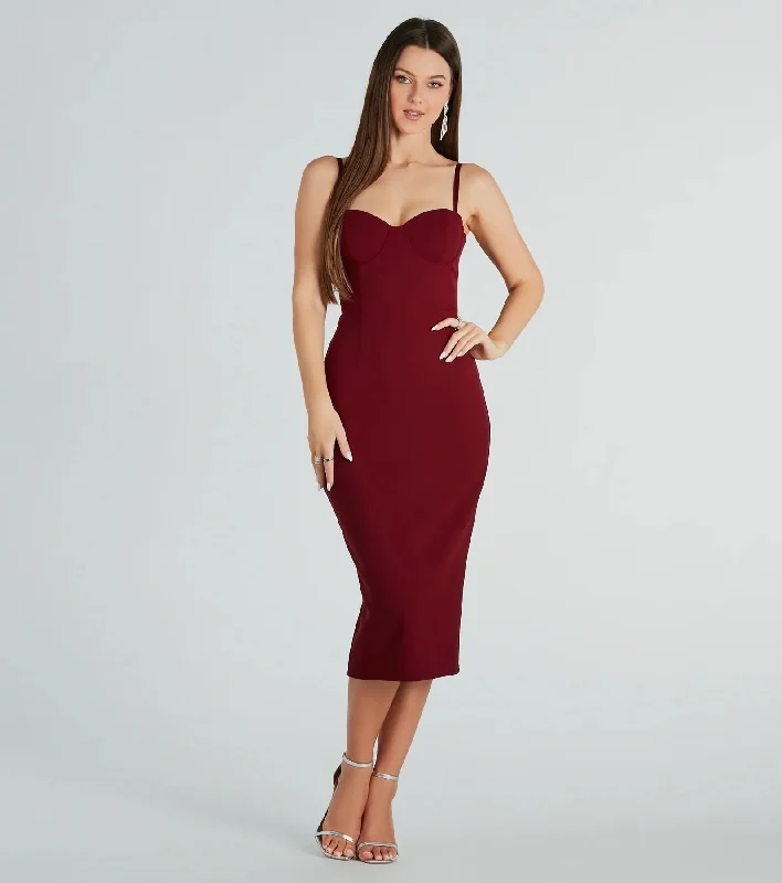 Emmy Formal Corset Bodycon Midi Dress