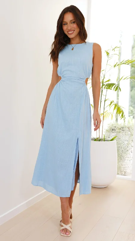 Jamila Midi Dress - Light Blue