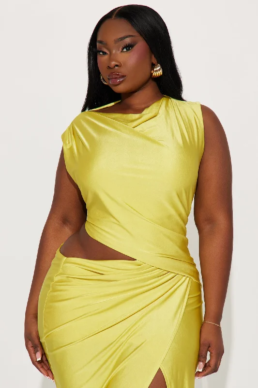 Jocelyn Draped Midi Dress - Yellow