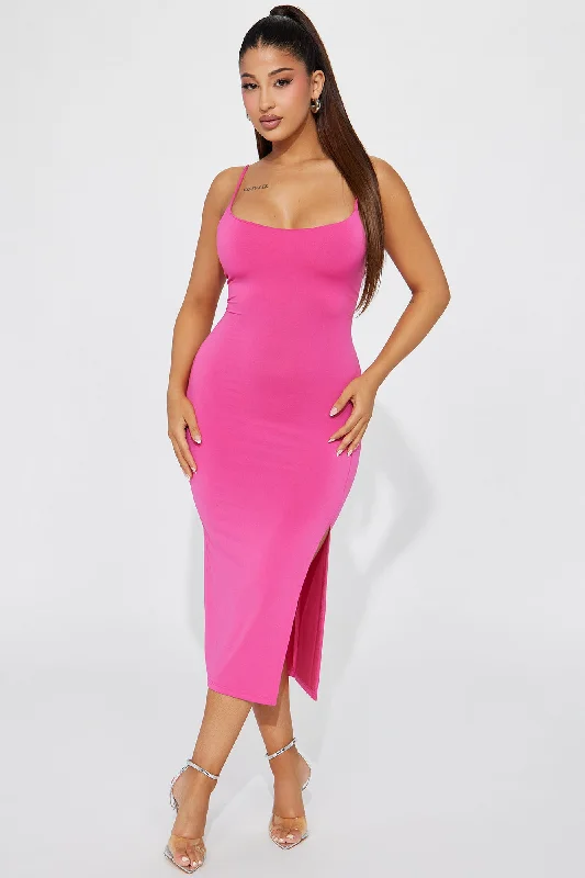 London Cami Midi Dress - Fuchsia