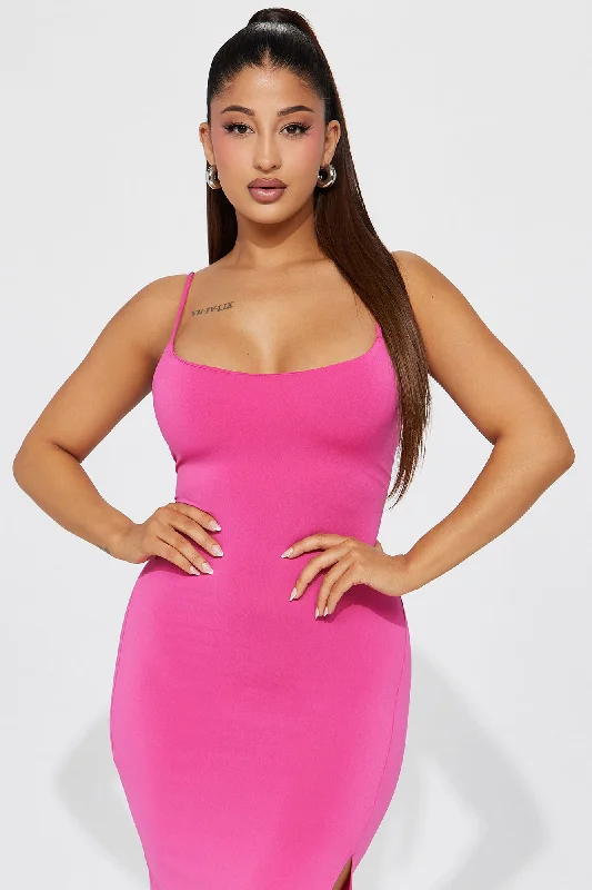 London Cami Midi Dress - Fuchsia