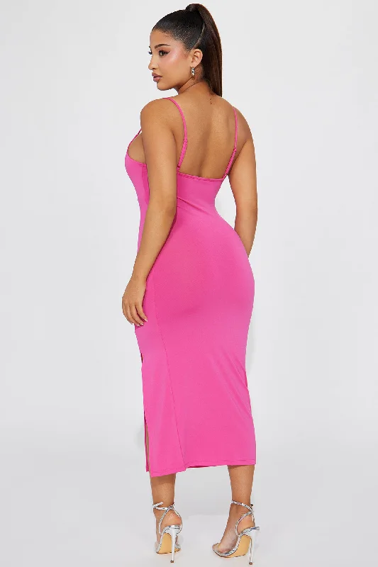 London Cami Midi Dress - Fuchsia