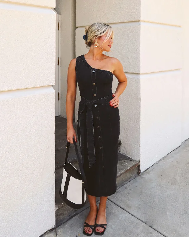 Perfect Fit One Shoulder Midi Dress