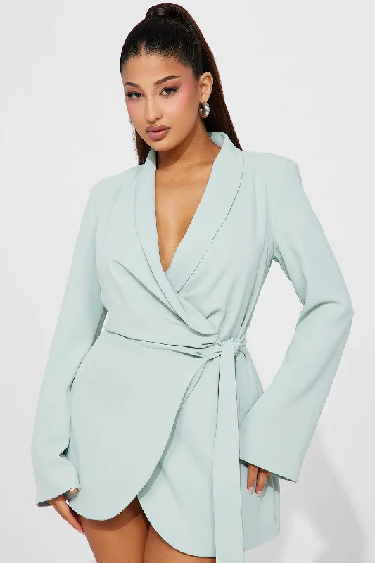 Ashley Blazer Mini Dress - Sage