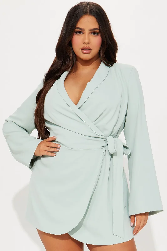 Ashley Blazer Mini Dress - Sage