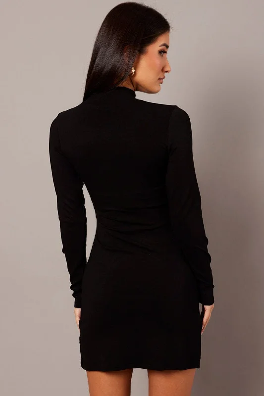 Black Bodycon Dress Long sleeve Mini