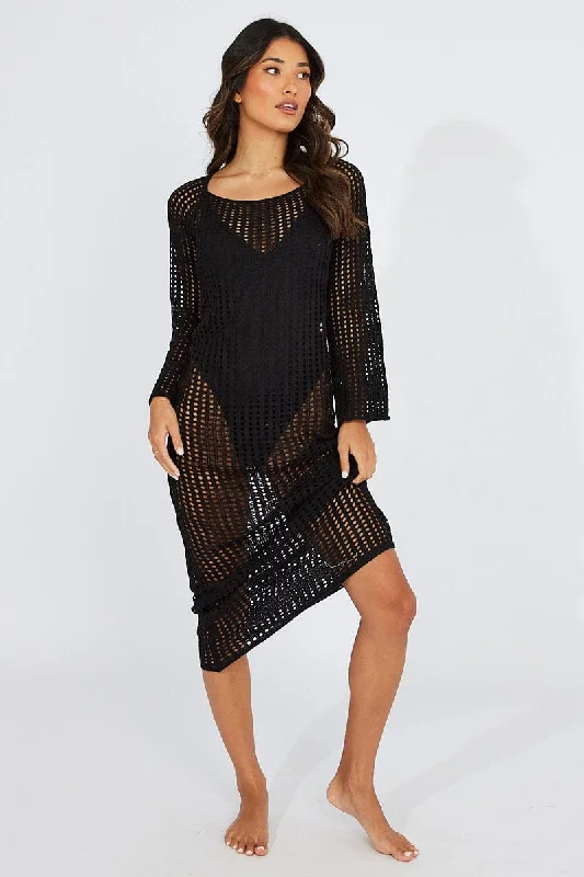 Black Crochet Beach Dress