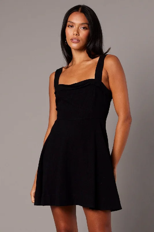 Black Fit And Flare Dress Mini