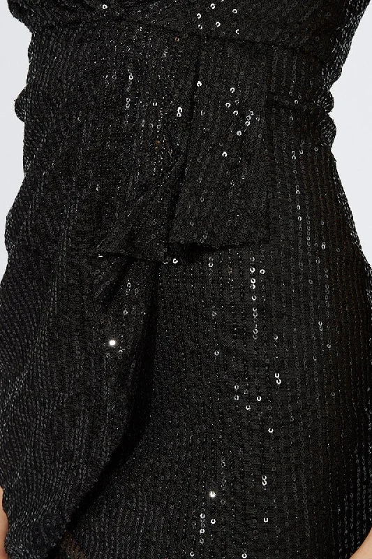 Black Mini Dress Sleeveless Sequin