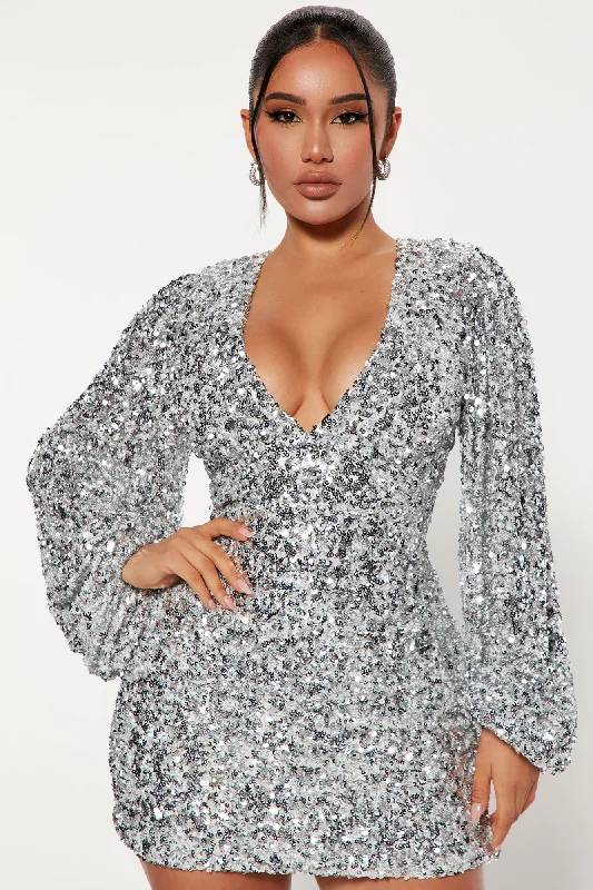 Brook Sequin Mini Dress - Silver