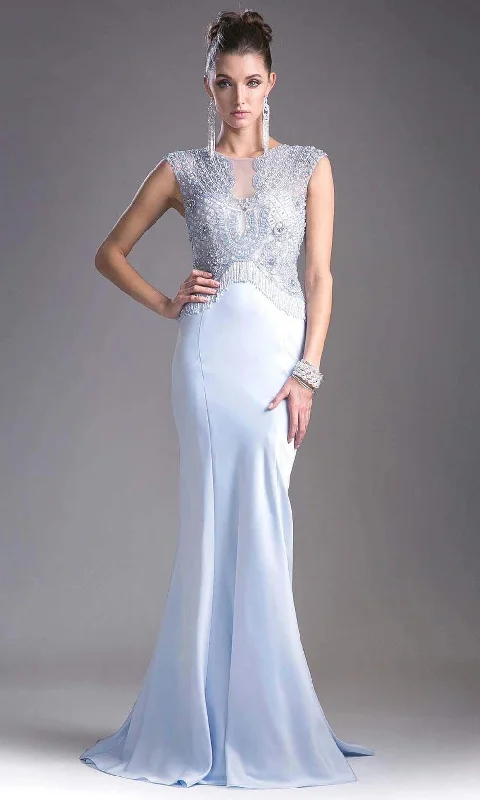 Cinderella Divine - 5297 Bead Embellished Bateau Mermaid Gown