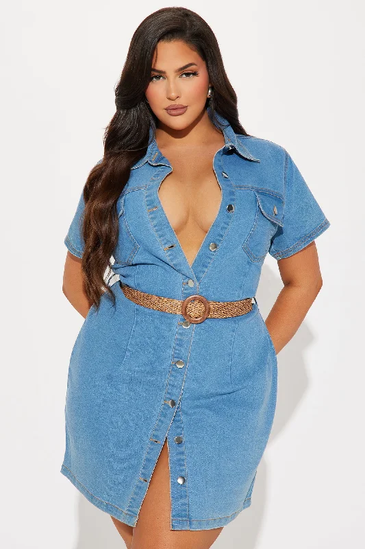 Dayna Denim Mini Dress - Light Wash