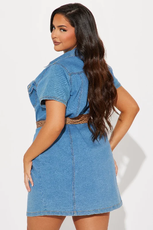 Dayna Denim Mini Dress - Light Wash