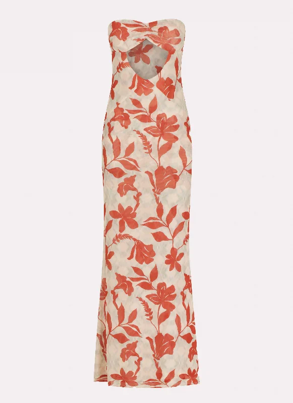 Dearest Maxi Dress - Red Green Floral