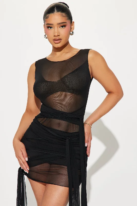 Dez Mesh Mini Dress - Black