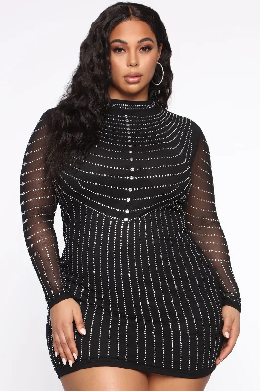 Dripping In Diamonds Mini Dress - Black