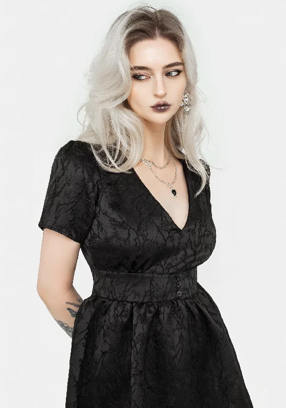 Fracture V-Neck Mini Dress