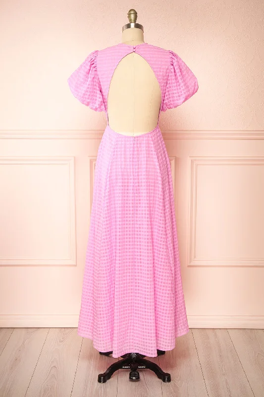 Geb | Pink Maxi Dress w/ Open Back