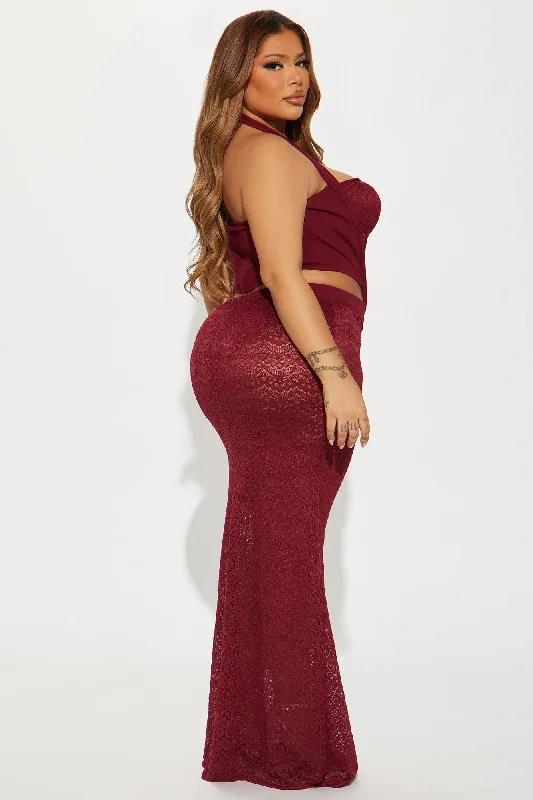 Heidi Lace Maxi Dress - Wine