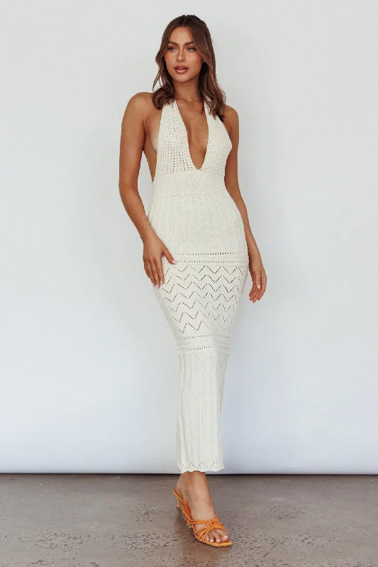 Higher Love Knit Midi Dress Vanilla