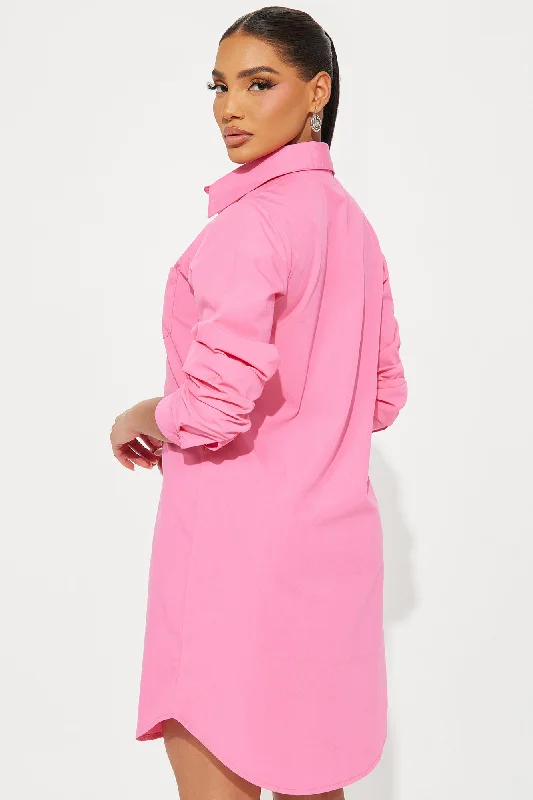 Jamie Shirt Dress - Pink