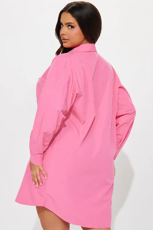 Jamie Shirt Dress - Pink