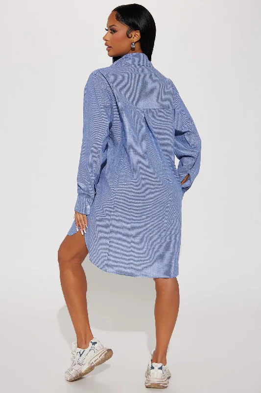 Lillian Button Down Mini Dress - Denim