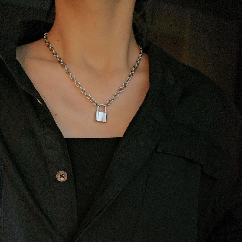 Flytonn-Korean style, Casual fashion, INS dressing, Lazy style, Graduation gift 
LOCK NECKLACE