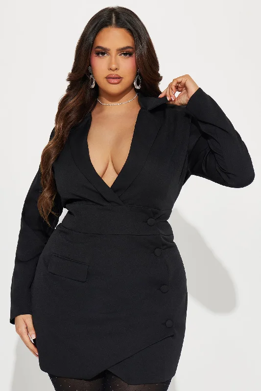 Lola Blazer Mini Dress - Black