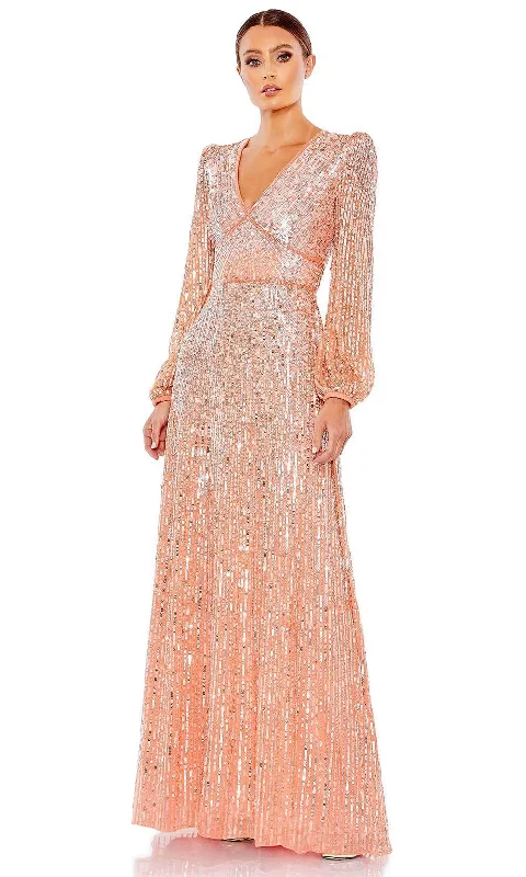 Mac Duggal 5643 - Puff Sleeved Sequin Evening Gown