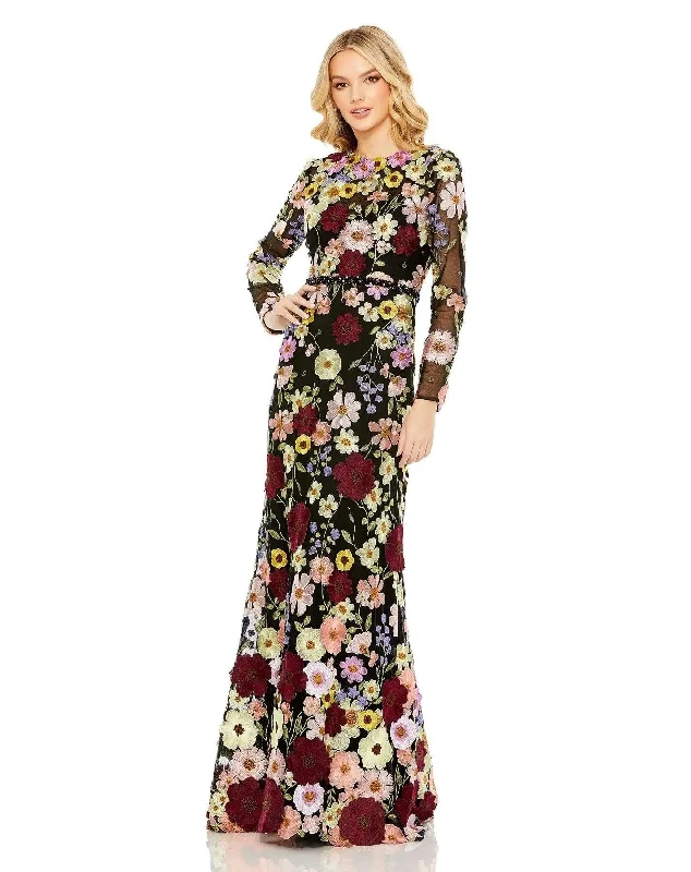 Mac Duggal 68201 Long Sleeve Floral Formal Dress