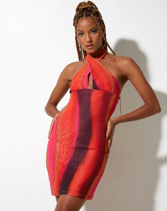 Matita Bodycon Dress in Solarized Orange and Pink