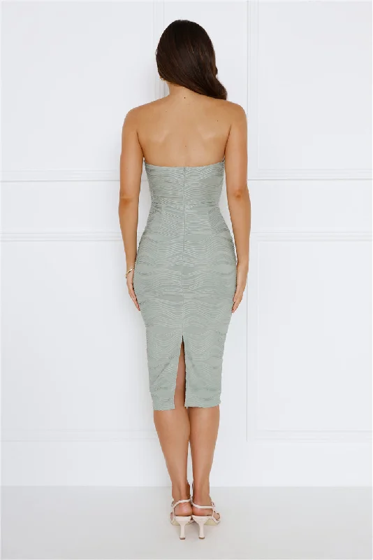 Neptunes Tide Midi Dress Sage