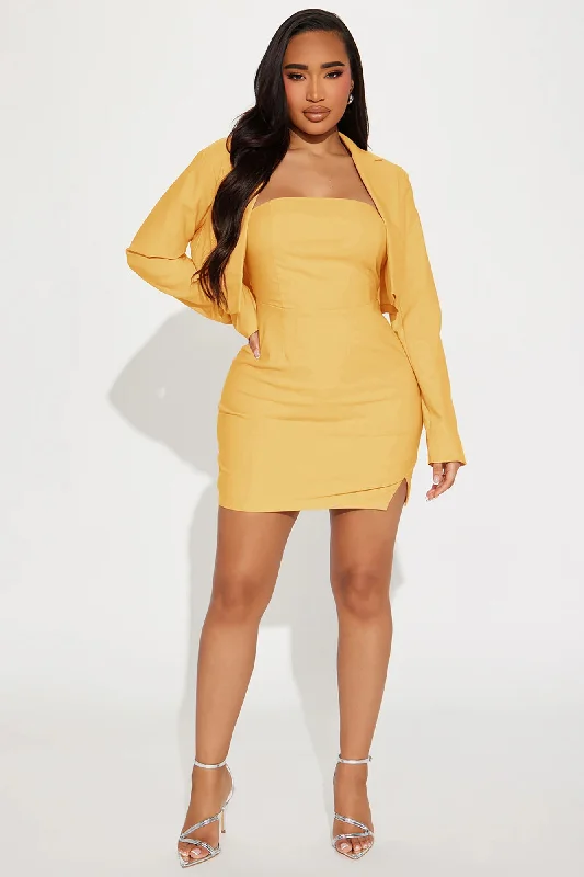 Nine to Five Mini Dress Set - Mustard