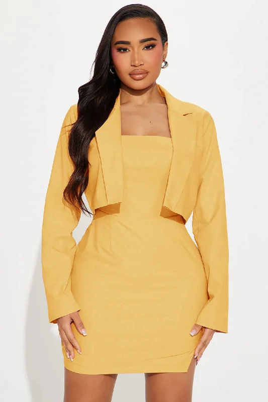 Nine to Five Mini Dress Set - Mustard