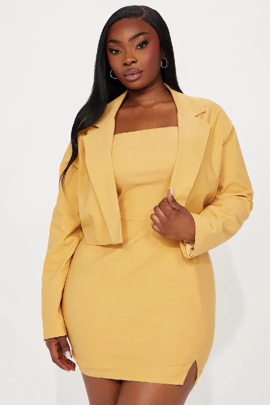 Nine to Five Mini Dress Set - Mustard