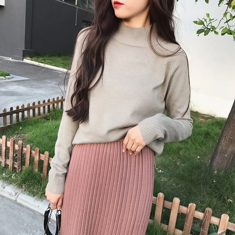 Flytonn-Korean style, Casual fashion, INS dressing, Lazy style, Graduation gift 
NO. 1159 LOOSE TURTLE NECK