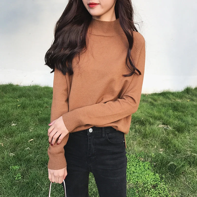 Flytonn-Korean style, Casual fashion, INS dressing, Lazy style, Graduation gift 
NO. 1159 LOOSE TURTLE NECK