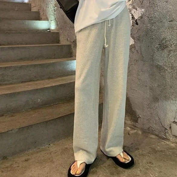 Flytonn-Korean style, Casual fashion, INS dressing, Lazy style, Graduation gift 
NO. 1373 WAFFLE DRAPE PANTS