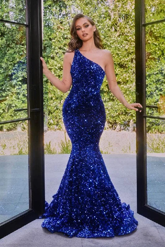 Portia and Scarlett - PS22350 One-Shoulder Sequin Mermaid Gown