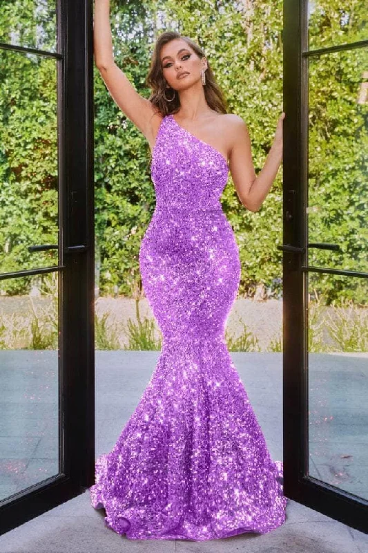 Portia and Scarlett - PS22350 One-Shoulder Sequin Mermaid Gown