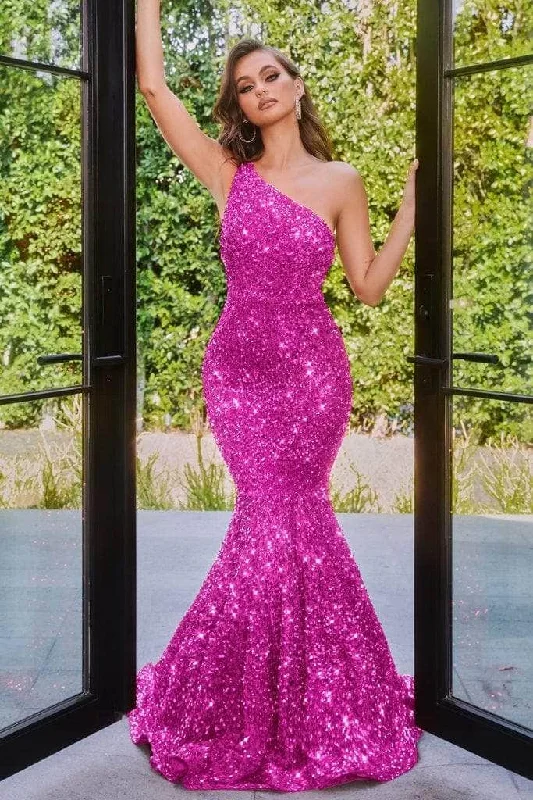 Portia and Scarlett - PS22350 One-Shoulder Sequin Mermaid Gown