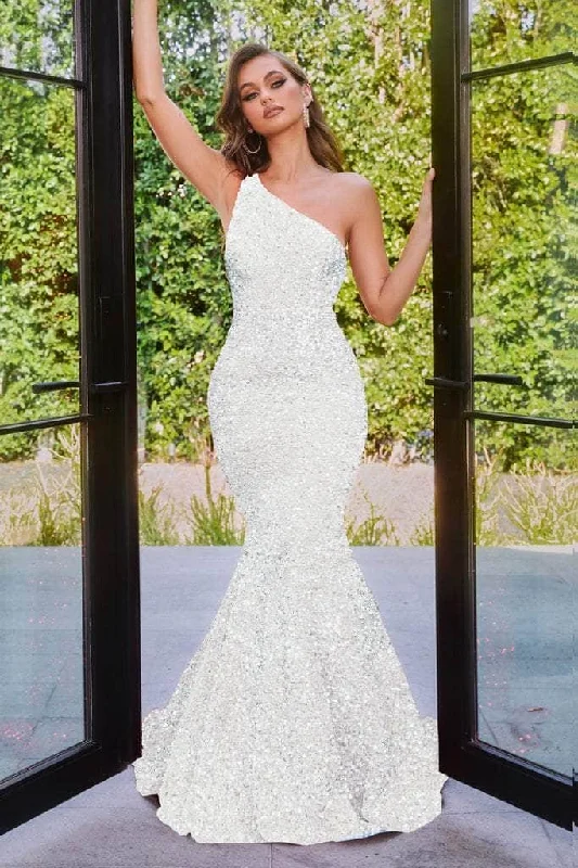 Portia and Scarlett - PS22350 One-Shoulder Sequin Mermaid Gown