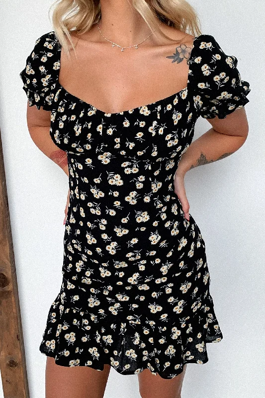 Regina Dress - Black Floral