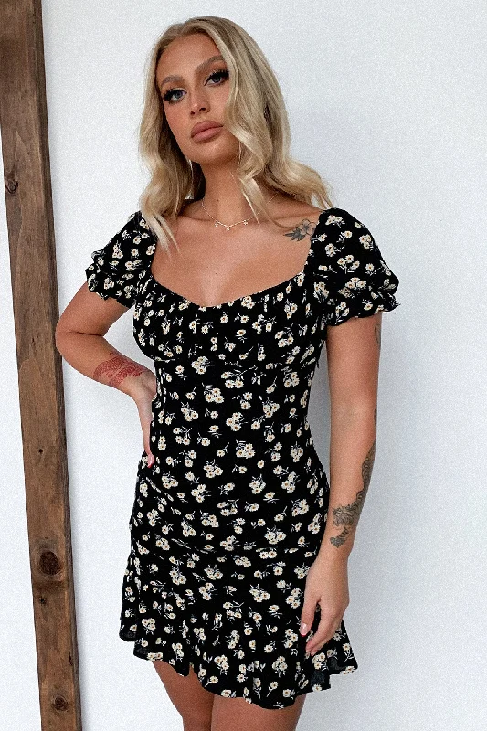 Regina Dress - Black Floral