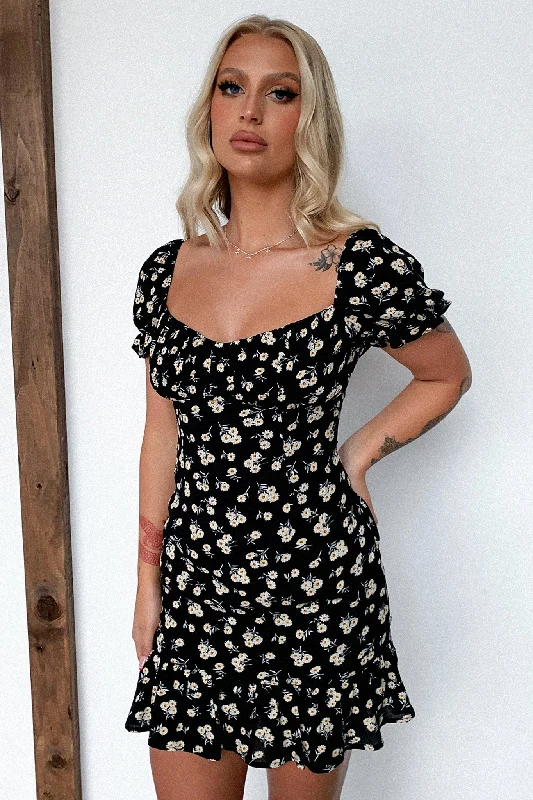 Regina Dress - Black Floral