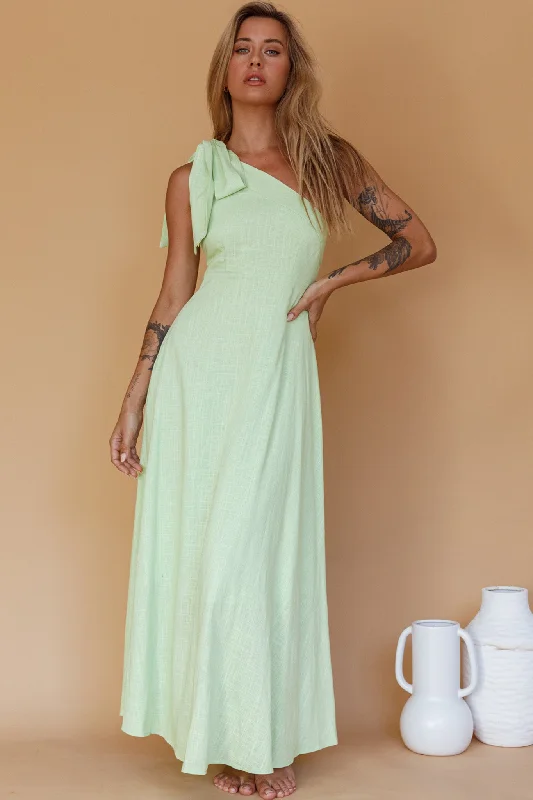 Rigel One-Shoulder Maxi Dress Apple