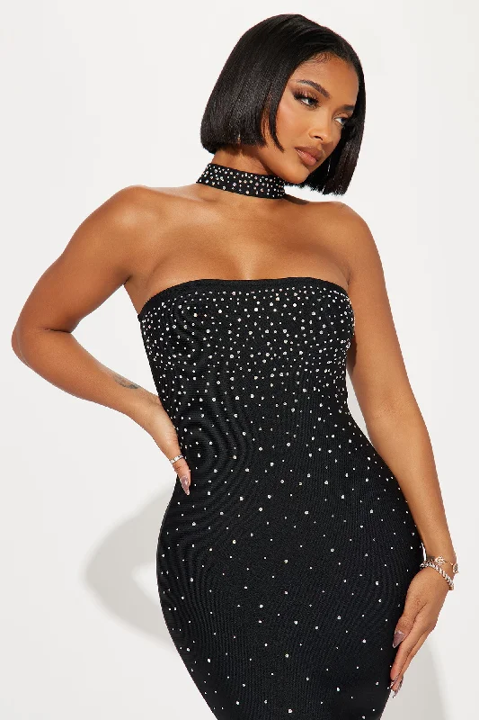 Shine Bright Bandage Mini Dress - Black