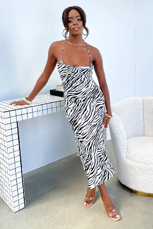 Sierra Maxi Dress - Zebra Print