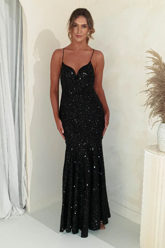 Sorcha Sequin Mermaid Gown | Black